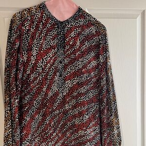 Rag & Bone Red and Black Patterned Blouse